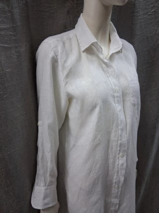 Camicia Lino Donna Bianca Tg 44