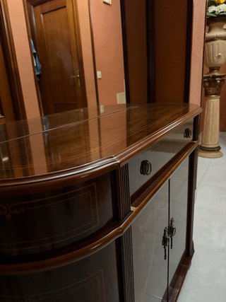 Conjunto recibidor y espejo madera