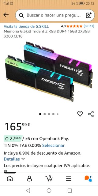 G.Skill Trident Z RGB DDR4 16GB (2x8GB) 3200MHz