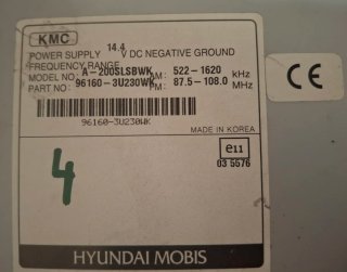 Radio CD Hyundai Negra