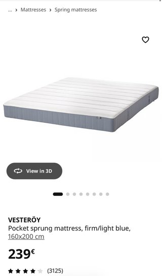 Cama completa 160x200 con colchón y topper