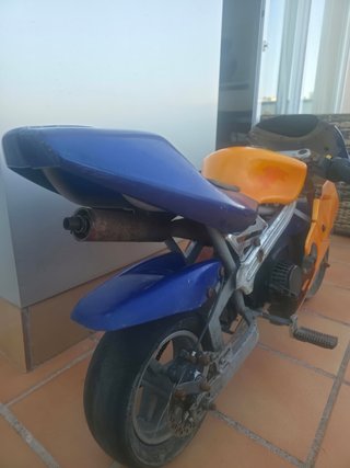 Pocket Bike 49cc 2T Naranja y Azul