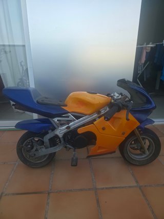 Pocket Bike 49cc 2T Naranja y Azul