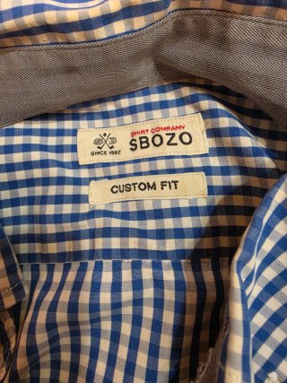 Camisa Sbozo Custom Fit Azul y Blanca