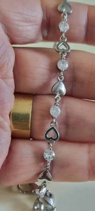 Pulsera Plata 925 Corazones y Circonitas