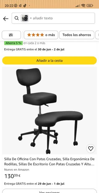 Sedia ergonomica per meditazione/ufficio