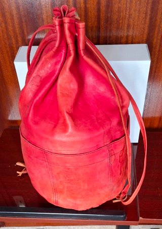 Bolso piel suave rojo (necesita tinte)