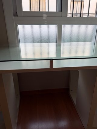Escritorio cristal y madera
