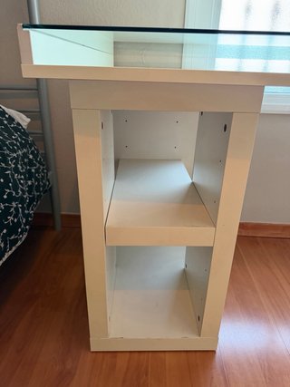 Escritorio cristal y madera