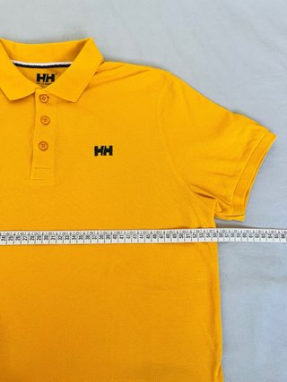 Helly Hansen Pumpkin Yellow Polo Shirt M Cotton Em