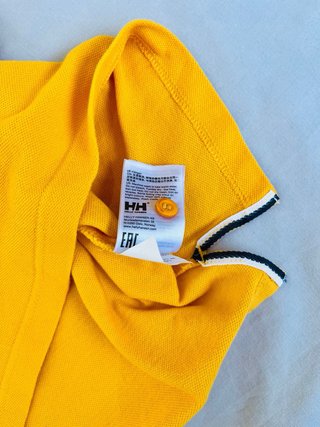 Helly Hansen Pumpkin Yellow Polo Shirt M Cotton Em
