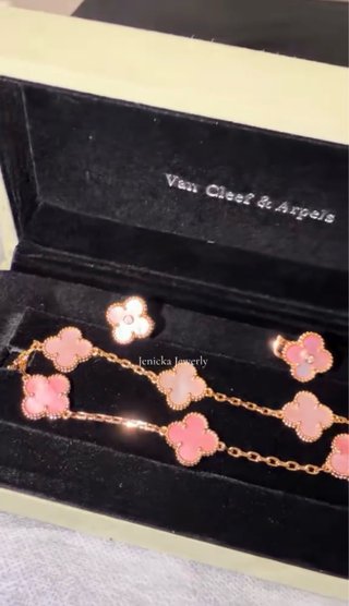 Conjunto Van Cleef Oro Rosa Madre Perla