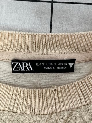 Jersey Zara mujer beige rombos