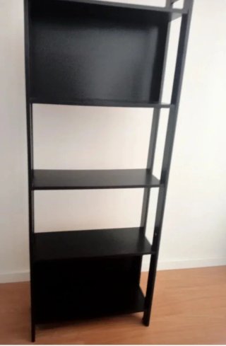 Mesa de estudio y estantería wengue madera