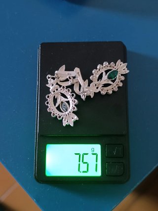 Pendientes Plata Filigrana Tradicional Esmeralda
