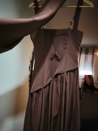 Vestido largo marrón  Talla S. Especial ceremonias