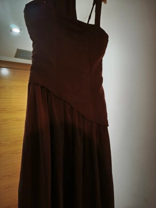 Vestido largo marrón  Talla S. Especial ceremonias