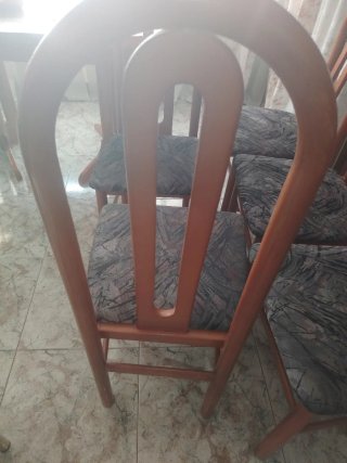 6 Sillas Vintage Madera Tapizadas