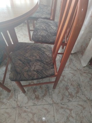6 Sillas Vintage Madera Tapizadas