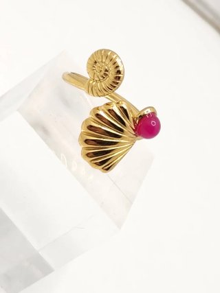 Anillo Acero Quirúrgico Chapado Oro Con Piedra
