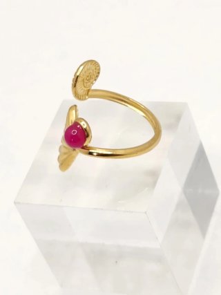 Anillo Acero Quirúrgico Chapado Oro Con Piedra