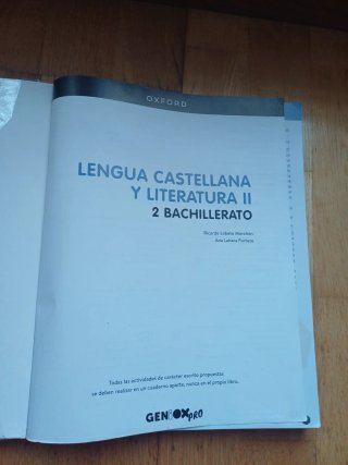 Lengua castellana y literatura II. 2° de bach