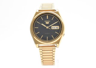Seiko 5 Automático Día-Fecha Dorado Negro Oro