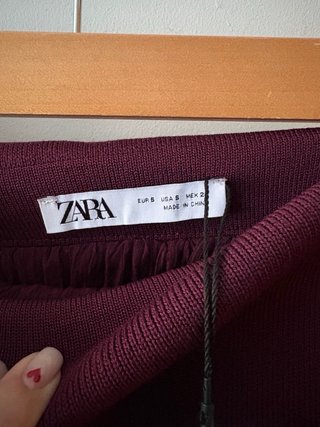 Falda Zara Morada Talla Única