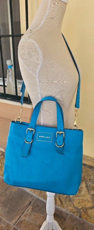 Bolso Piel Bimba y Lola Azul Dorado