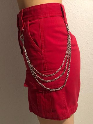 Falda mini cargo Bershka roja