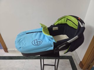 Conjunto Carro Bebé Jane Azul + Maxi-Cosi + Capazo