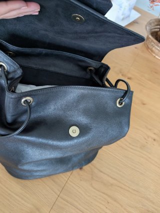 Mochila Uterqüe Piel Negra