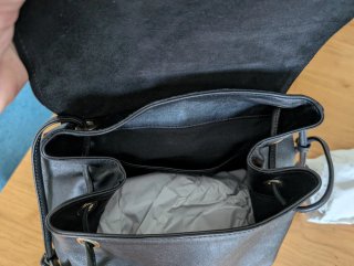 Mochila Uterqüe Piel Negra