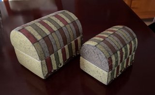 Juego 2 Cajas Decorativas Cerámica
