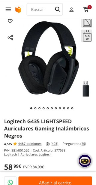 Auriculares Logitech G435 NUEVO SIN ABRIR