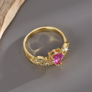Anillo Nuevo Elegante con Piedra Rosa Brillante
