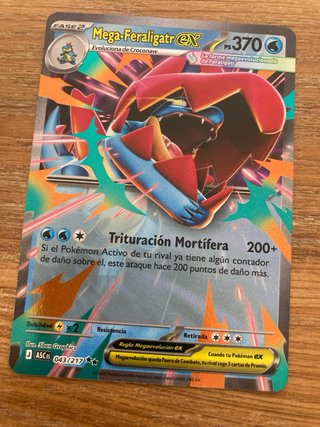 2 Cartas Pokémon Mega Gengar EX y Mega Feraligatr