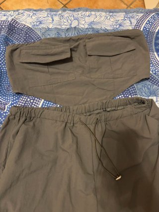 Completo Top e Pantalone Cargo Grigio