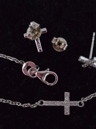Pulsera y pendientes plata 9,25ley