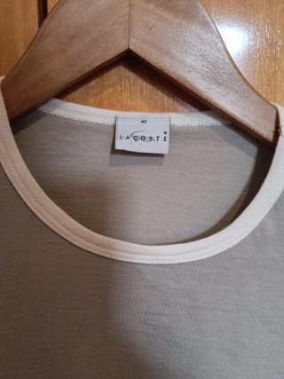 Camiseta Lacoste Beige Manga Corta
