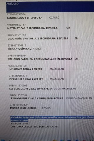 Libros colegio Apostolado Valladolid 2° ESO