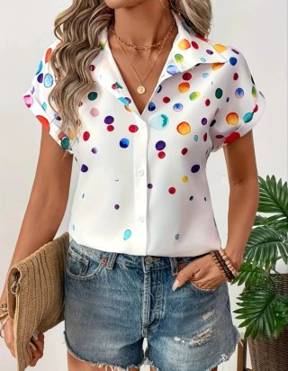 Camicia donna con stampa a pois taglia M