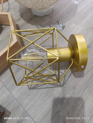 Lote 2 Lampade a Sospensione in Legno e Metallo