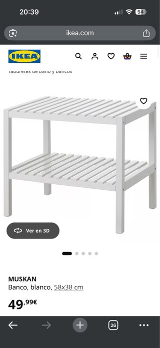 Banco MUSKAN IKEA madera blanco