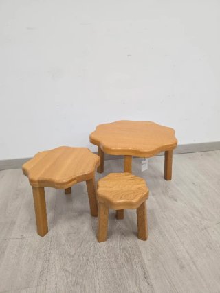 Tavolini in Legno Naturale 3 in 1