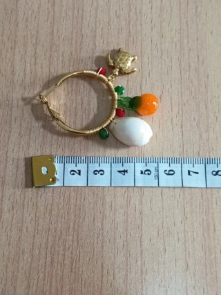 Pendientes aro MONICA conchas tortuga naranja