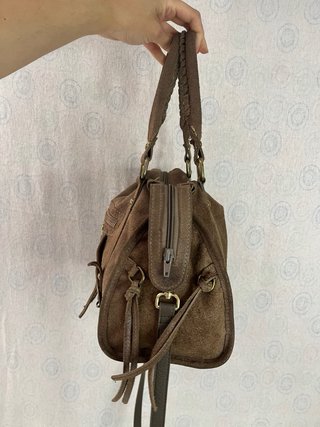 Borsa vera pelle Made in Italy City Bag marrone