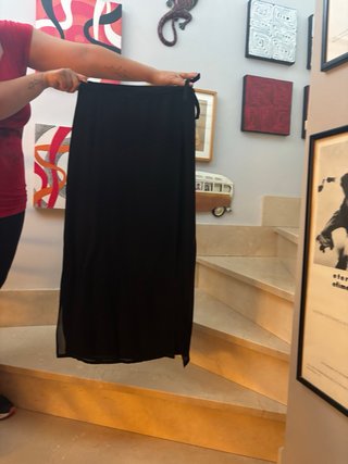 Falda Pareo Zara Negra Talla M