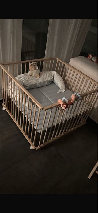 Parque infantil madera plegable 100x100