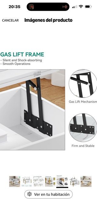 Mesa centro elevable y extensible